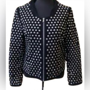 Zara Black Studded Jacket Blazer XS